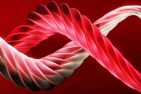 Abstract dynamic shape with smooth edges, sides. 3D illustration and renderin Stock Photos