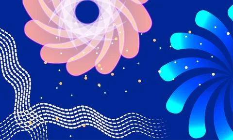 Abstract dynamic shapes blue background featuring lines and elements perfec.. 库存插图