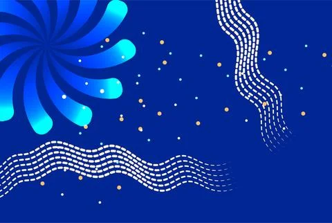 Abstract dynamic shapes blue background featuring lines and elements perfec.. 库存插图