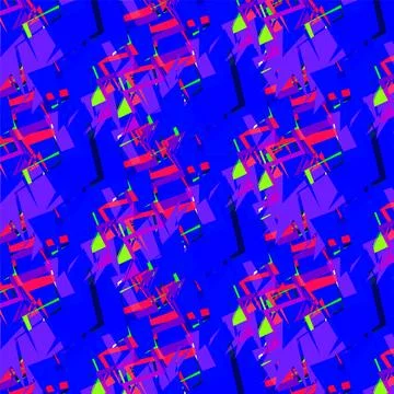 Abstract dynamic shapes create a vibrant, colorful pattern perfect for mode.. Illustrazione stock