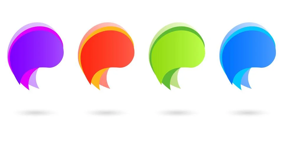 Abstract dynamic shapes design set. Fluid or liquid gradient speech bubble  Stock Illustration