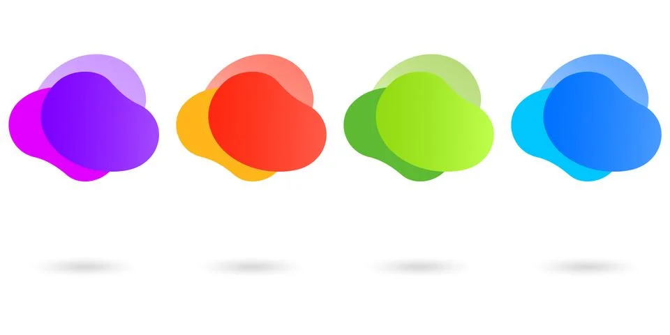 Abstract dynamic shapes design set. Fluid or liquid gradient banner templates. Stock Illustration