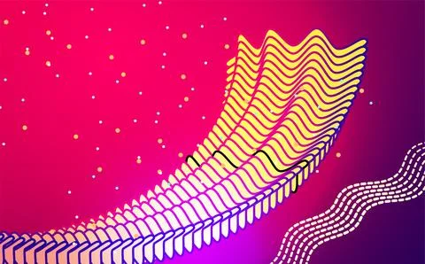 Abstract dynamic shapes red gradient background featuring lines and element.. Stock Illustration