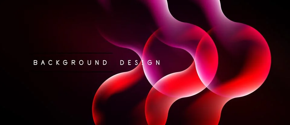 Abstract dynamic shapes, vibrant red hues, flowing lines. Modern design eleme Stock Illustration