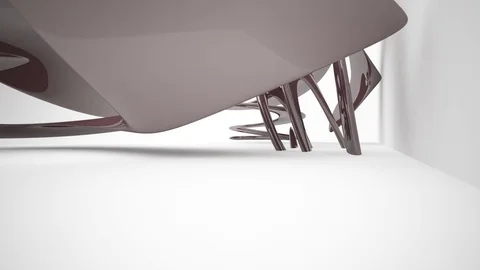 Abstract dynamic smooth brown and white interior.  Vídeo Stock 85334793