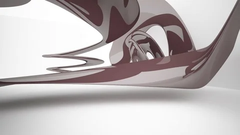 Abstract dynamic smooth brown and white interior.  Video stock 85335343