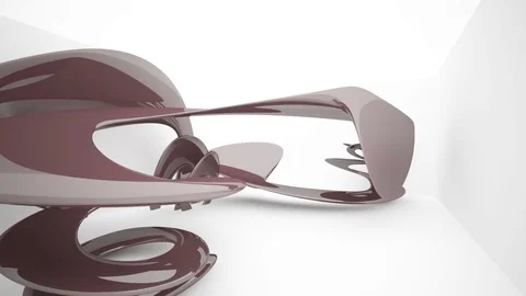 Abstract dynamic smooth brown and white interior.  Vídeo Stock 85338844