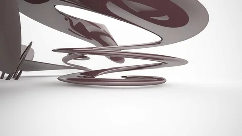 Abstract dynamic smooth brown and white interior.  Video stock 85339584