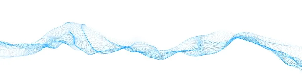 Abstract dynamic smooth wave. Sound wave concept. Futuristic particle flow .. Stock Illustration