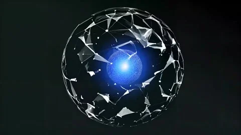 Abstract dynamic sphere symbolizing the cyber world. Video stock 301371443