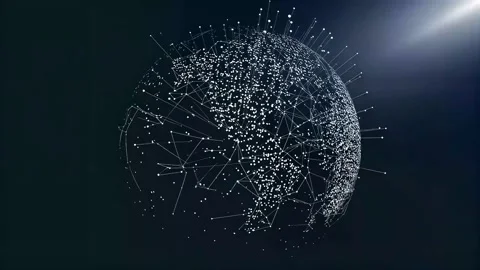 Abstract dynamic sphere symbolizing the world of data network. Video stock 301371440