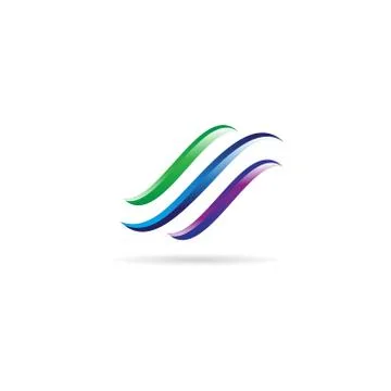 Abstract Dynamic Stream Logo Sign Symbol Icon Stock Illustration