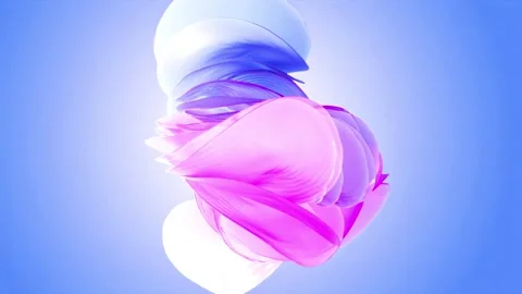 Abstract dynamic transformation with swirling layers on light blue background Stock Footage 327572961
