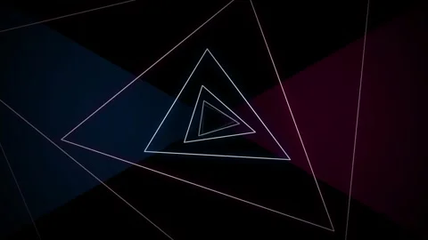 Abstract dynamic triangle tunnel motion background Stock Footage 344607791