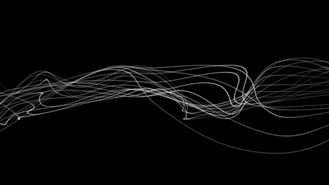 Abstract dynamic wave of connected dots, Big data digital technologies Stock Footage 340605071
