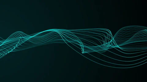 Abstract dynamic wave of connected dots, Big data digital technologies Stock Footage 340605317
