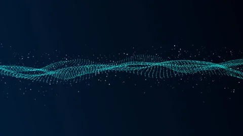 Abstract dynamic wave of connected dots, Big data digital technologies Stock Footage 343721561