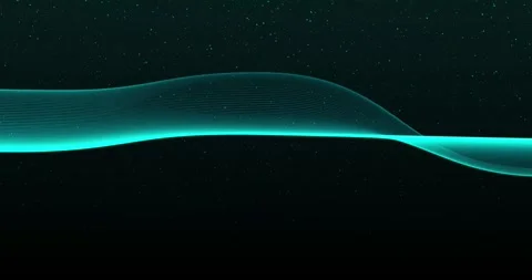 Abstract dynamic wave flowing transparent particles digital wave of glowing dots Stock Footage 336976615