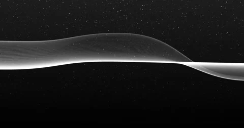 Abstract dynamic wave flowing transparent particles digital wave of glowing dots Stock Footage 336976655