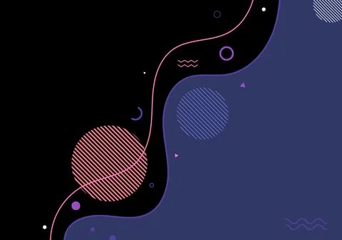 Abstract dynamic wave lines and shape with geometric elements minimal flat de Illustrazione stock