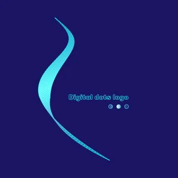 Abstract dynamic waves logo of minimalist style Stock Illustration