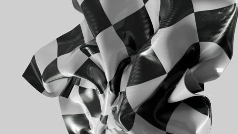 Abstract Dynamic Wavy Checkered Flag Carbon Fiber Texture Background 스톡 동영상 343433583
