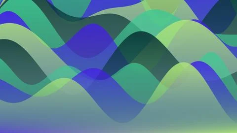 Abstract Dynamic Wavy Layers with Blue and Green Gradient for Modern Digita.. 스톡 일러스트