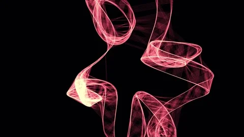Abstract dynamic wireframe structure glowing neon light digital particle flow Stock Footage 327519441