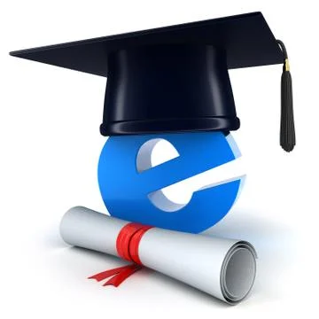 Abstract e-education on white background (done in 3d) Stock Illustration