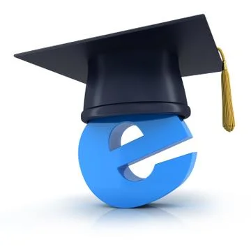 Abstract e-education on white background (done in 3d) Ilustración de archivo