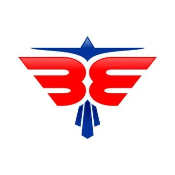 Abstract Eagle BE Initials Color Symbol Design Stock Illustration