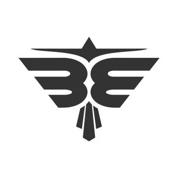 Abstract Eagle BE Initials Symbol Design Stock Illustration