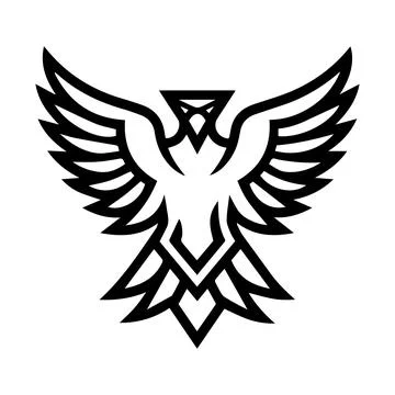 Abstract Eagle logo or modern line icon. Vector line art and icon design wi.. Stock Illustration