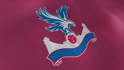 Abstract eagle on the purple, blue, and white emblem of the Crystal Palace Stock Footage 165307754