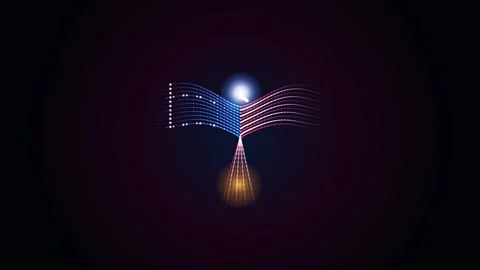 Abstract eagle wing motion with american flag pattern. Stock Footage 345502527