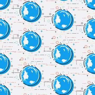 Abstract earth and line pattern seamless background. Stock Illustration