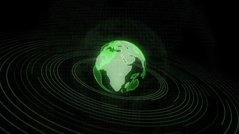 Abstract earth in blue color technology concept in dark network system Stock Footage 320830658