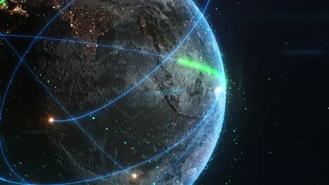 Abstract Earth Connections Global Technology. Woldwide Digital Network Vídeos de archivo 191523924
