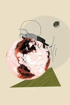 Abstract earth globe with hand-drawn style and colors Stock Photos