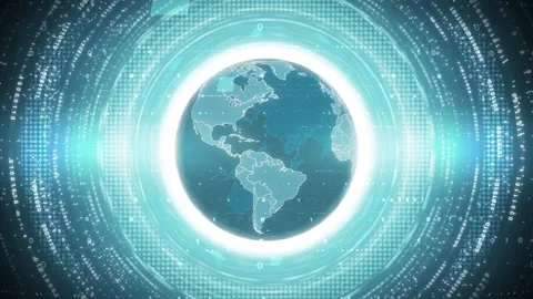 Abstract Earth Globe HUD Background Animation Stockbeeldmateriaal 149300157