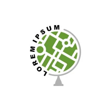Abstract earth globe logo. Logo for travel agency. School Atlas globe. Stock Illustration