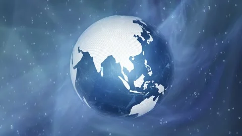 Abstract Earth globe rotation on binary background Stock Footage 146040230