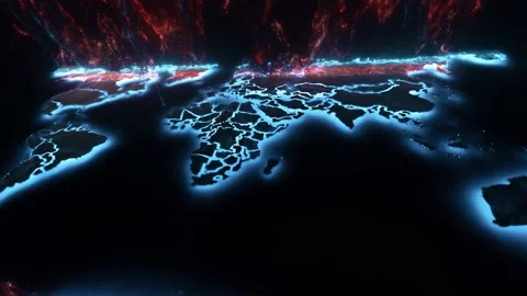 Abstract Earth Map 4k Stock Footage 145362895