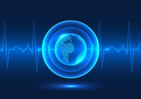 Abstract earth pulse technology background The idea of running a business m.. Stockillustratie