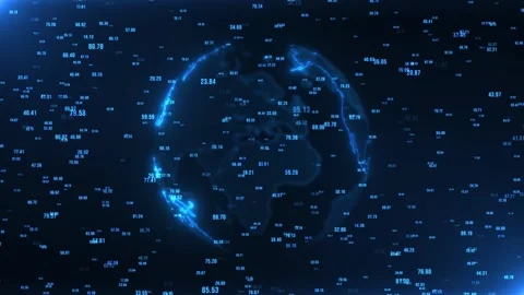 Abstract earth rotation, big data, digital clouds. Global network connection Stock Footage 277848924