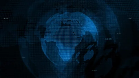 Abstract earth technology concept in dark network system Stock Footage 317646524