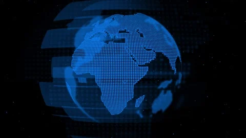 Abstract earth technology concept in dark network system Stock Footage 318982985