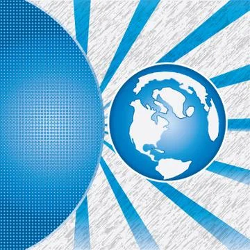 Abstract earth whit rays Stock Illustration
