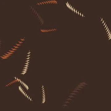 Abstract Earthy Nature Pattern with Stylized Geometric Leaves on Dark Brown Stock Illustration