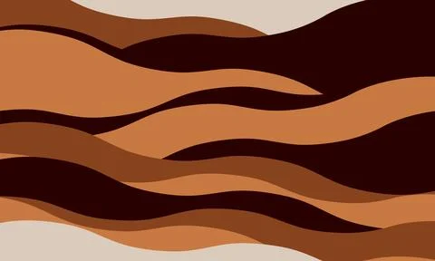 Abstract earthy wave pattern.  Stylish, organic design with flowing brown and Illustrazione stock